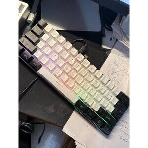 Generic RGB Gaming Keyboard USBC Black and White Cable Included